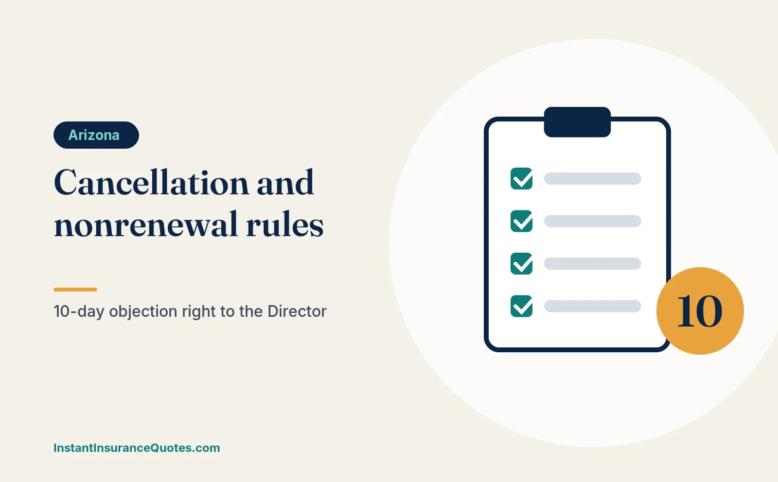 Illustration: arizona car insurance cancellation rules: reasons, notices and the 10-day objection