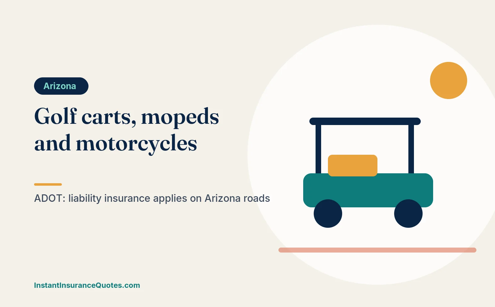 Illustration: golf cart, moped and motorcycle insurance in arizona