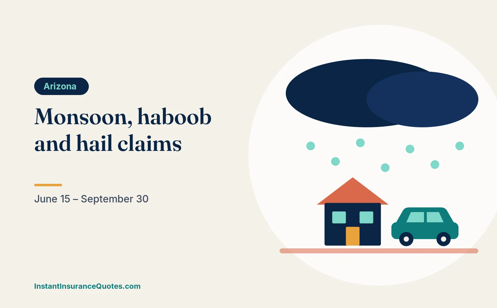Illustration: monsoon, haboob and hail damage in arizona: which insurance pays