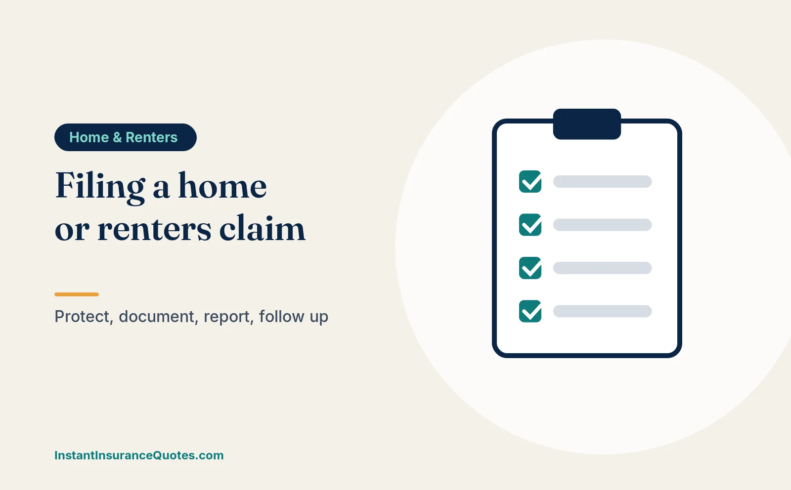 Illustration: how to file a home or renters insurance claim