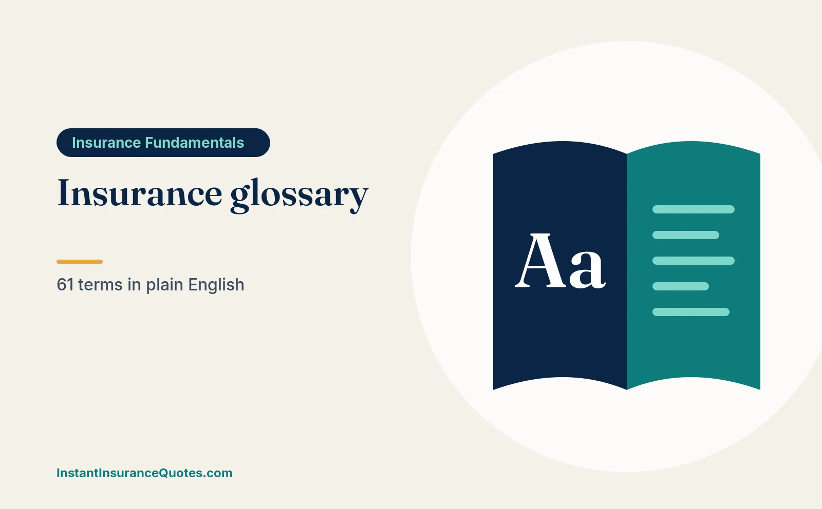 Illustration: insurance glossary: plain-english definitions